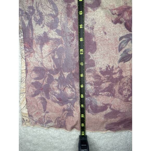 LANE BRYANT Y2K Mesh Tattoo Print Cherub Angel Toile Paisley Floral Top Sz 14/16 - Picture 8 of 9